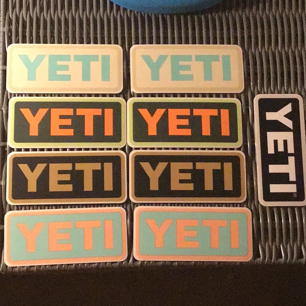 Set of 9 AUTHENTIC YETI Logo Stickers